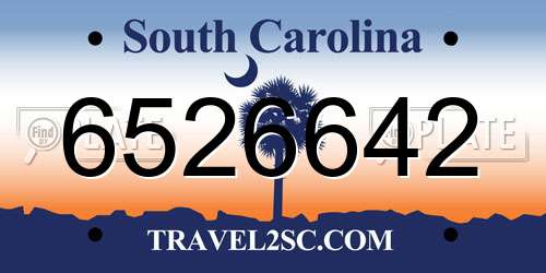 6526642 South Carolina License Plate