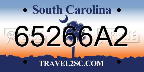 65266A2 South Carolina License Plate