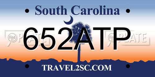 652ATP South Carolina License Plate
