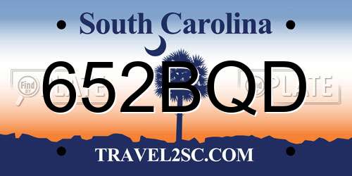 652BQD South Carolina License Plate