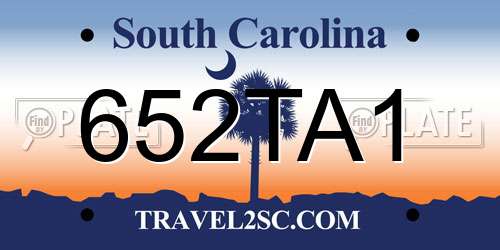 652TA1 South Carolina License Plate