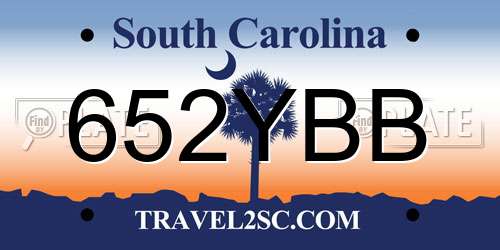 652YBB South Carolina License Plate
