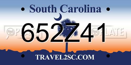 652Z41 South Carolina License Plate