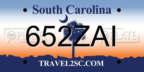 652ZAI South Carolina License Plate