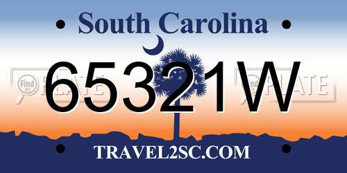 65321W South Carolina License Plate