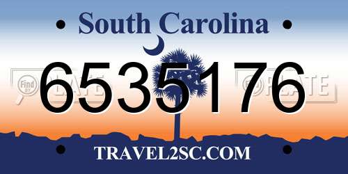 6535176 South Carolina License Plate