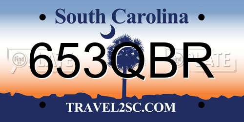 653QBR South Carolina License Plate