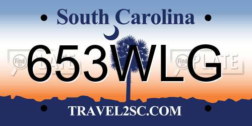 653WLG South Carolina License Plate
