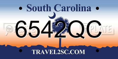 6542QC South Carolina License Plate