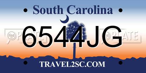 6544JG South Carolina License Plate