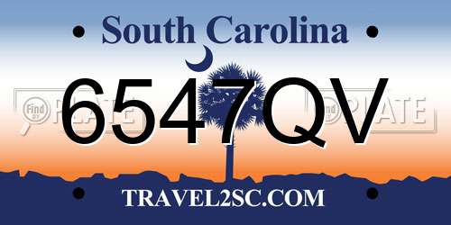 6547QV South Carolina License Plate