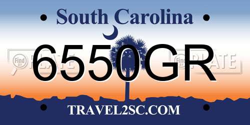 6550GR South Carolina License Plate