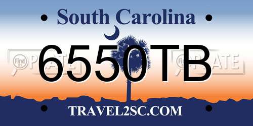 6550TB South Carolina License Plate
