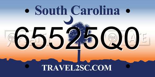 65525Q0 South Carolina License Plate