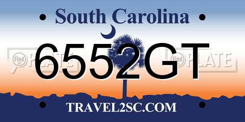 6552GT South Carolina License Plate