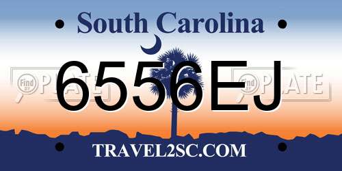 6556EJ South Carolina License Plate