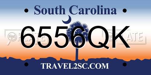 6556QK South Carolina License Plate