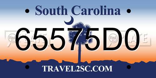 65575D0 South Carolina License Plate