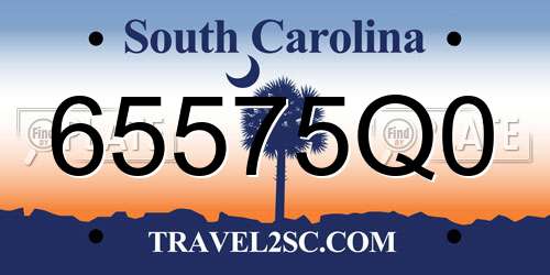 65575Q0 South Carolina License Plate