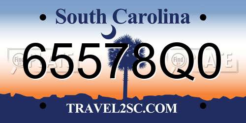 65578Q0 South Carolina License Plate