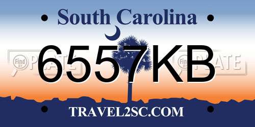 6557KB South Carolina License Plate