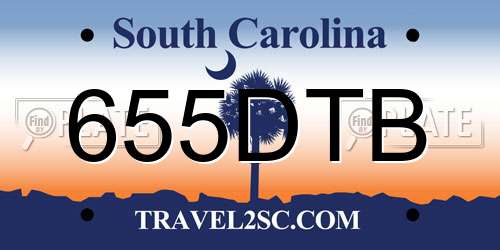 655DTB South Carolina License Plate
