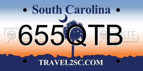655QTB South Carolina License Plate