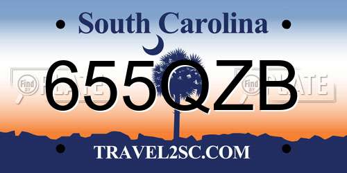 655QZB South Carolina License Plate