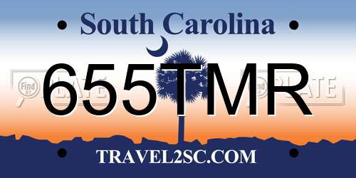 655TMR South Carolina License Plate