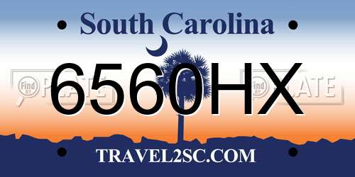 6560HX South Carolina License Plate