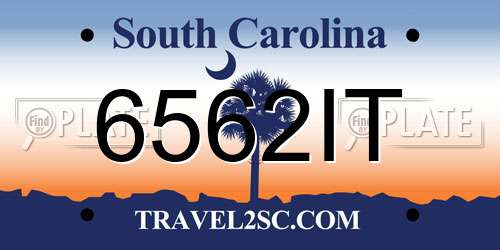 6562IT South Carolina License Plate