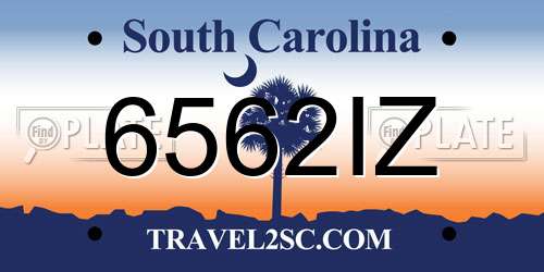 6562IZ South Carolina License Plate