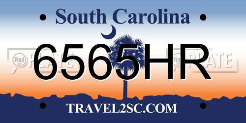 6565HR South Carolina License Plate