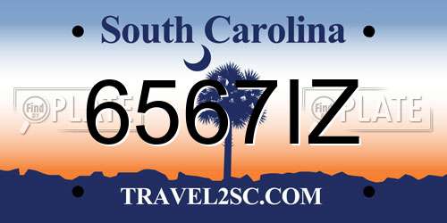 6567IZ South Carolina License Plate