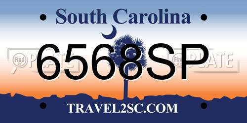 6568SP South Carolina License Plate