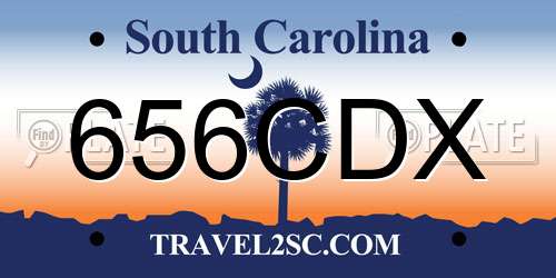 656CDX South Carolina License Plate