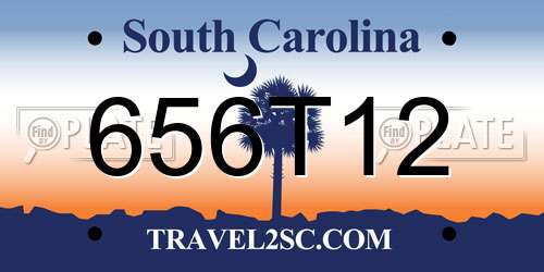 656T12 South Carolina License Plate