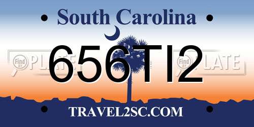 656TI2 South Carolina License Plate