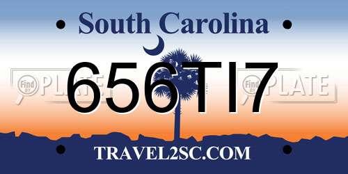 656TI7 South Carolina License Plate