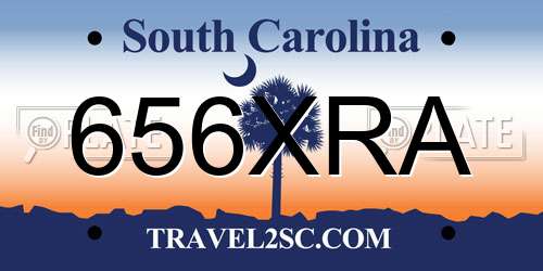 656XRA South Carolina License Plate
