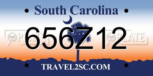 656Z12 South Carolina License Plate