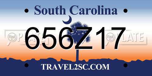656Z17 South Carolina License Plate