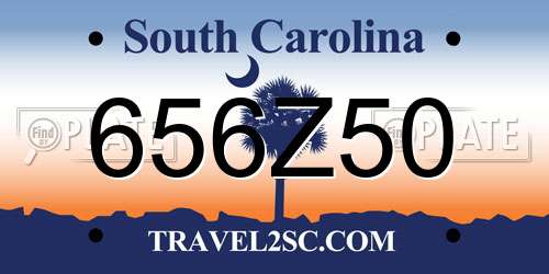 656Z50 South Carolina License Plate