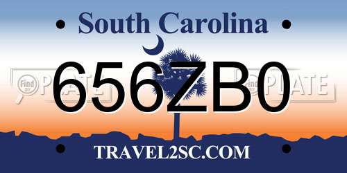656ZB0 South Carolina License Plate