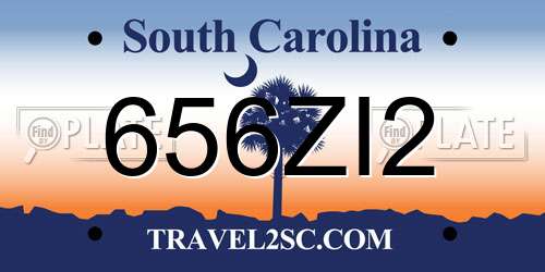 656ZI2 South Carolina License Plate