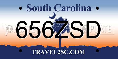 656ZSD South Carolina License Plate