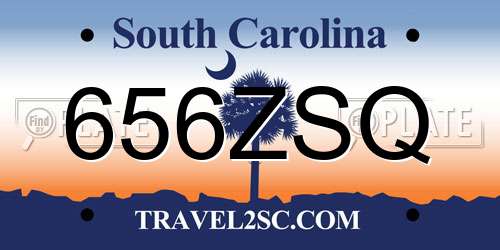 656ZSQ South Carolina License Plate