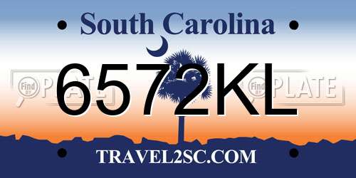 6572KL South Carolina License Plate