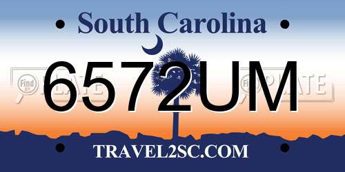 6572UM South Carolina License Plate