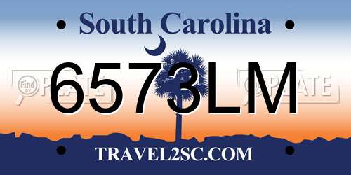 6573LM South Carolina License Plate